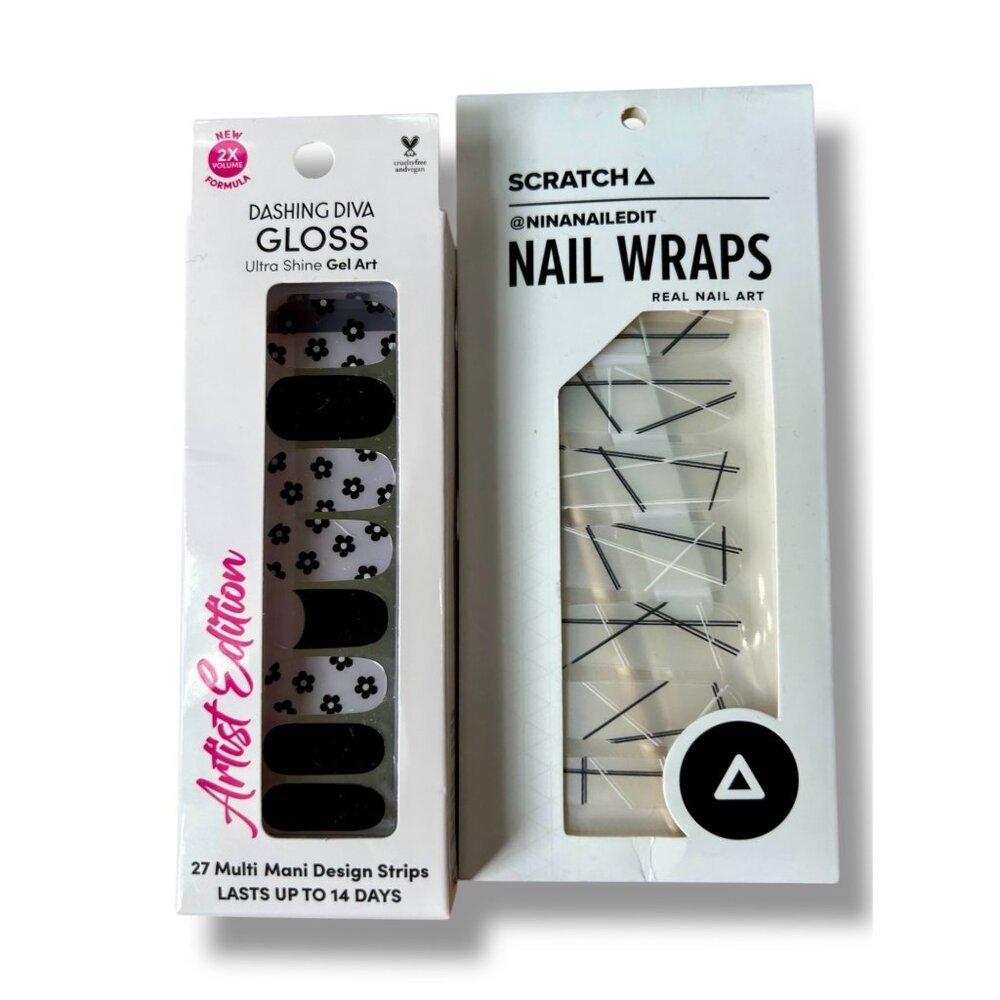 Nail Stickers Wraps Scratch Dashing Diva Nail Art Flowers Daisies